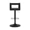 Armen Living Milan Adjustable Swivel Black Faux Leather and Black Wood Bar Stool with Black Base LCMLBABLBL - alternate 5